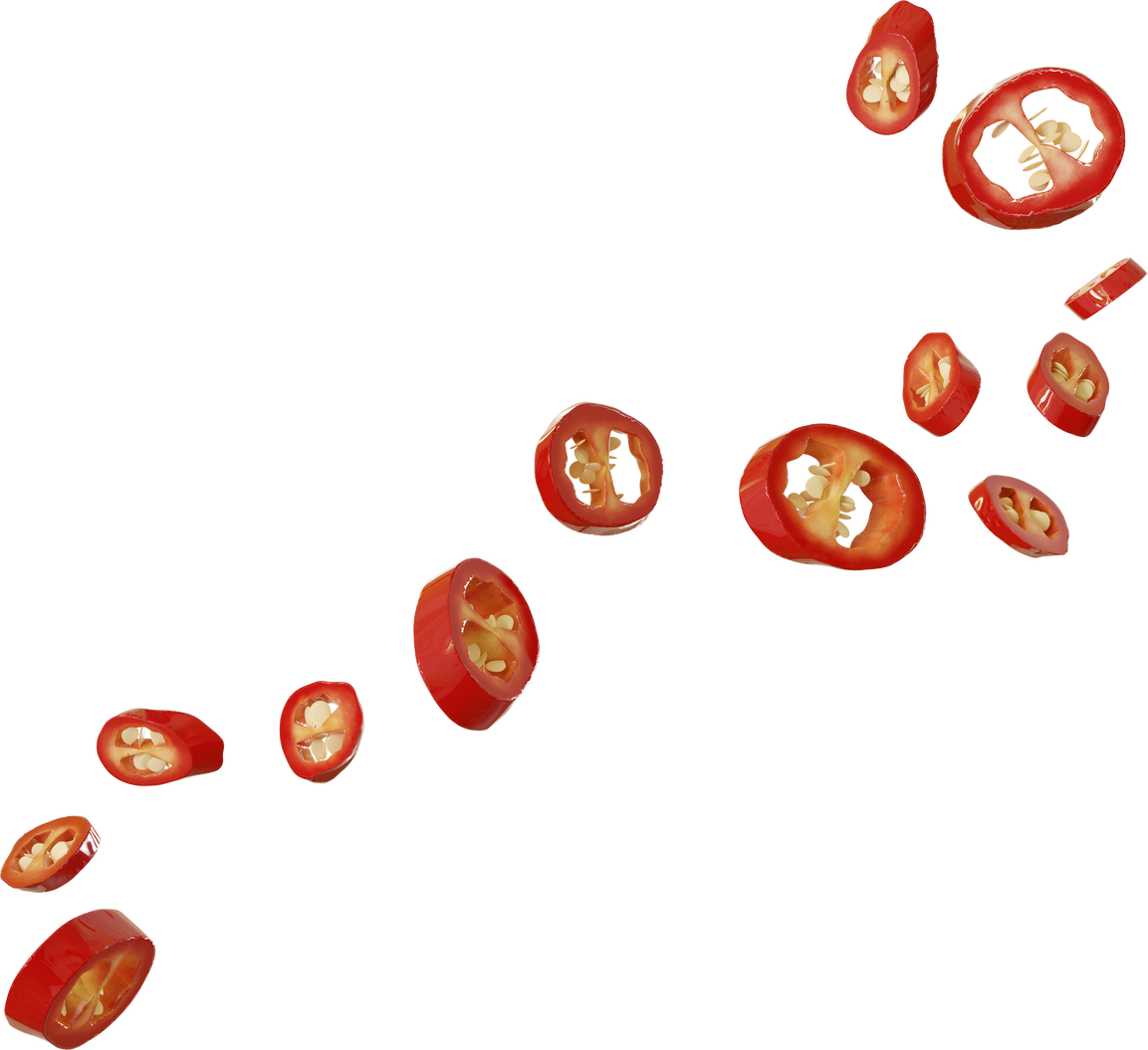 red chilli pepper slices